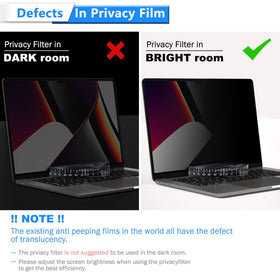FILMEXT side privacy demo showing darkened screen to prevent viewing