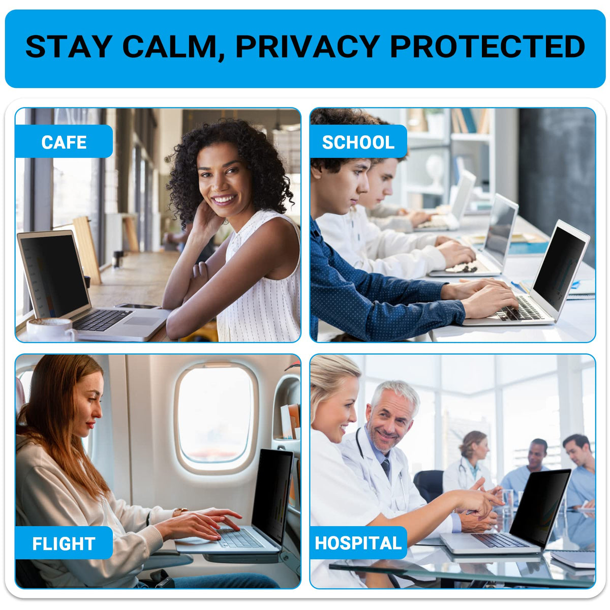 FILMEXT privacy shield protects sensitive content on public screens.