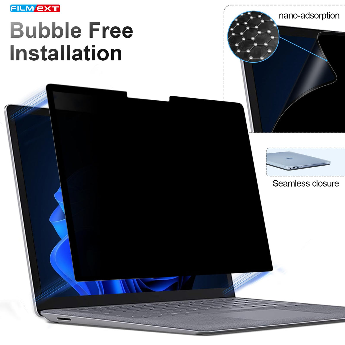 FILMEXT demonstrating touch responsiveness and fingerprint resistance during typing