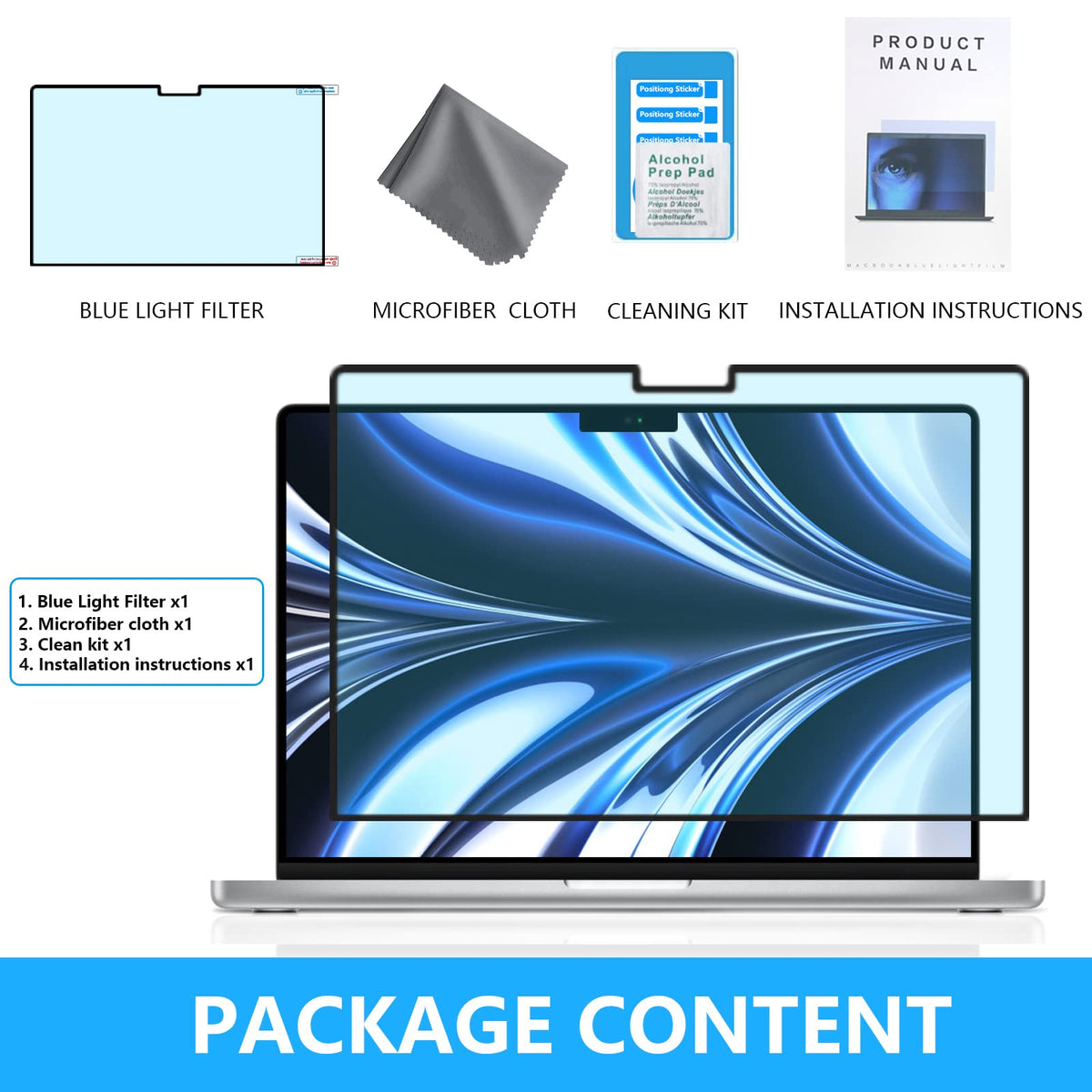 FILMEXT what's in box includes cleaning cloth and guide.