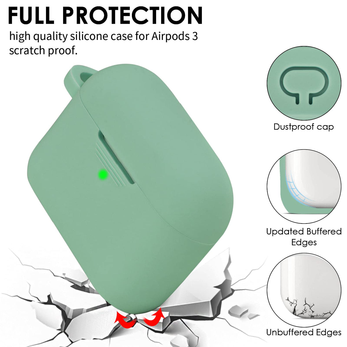 Filoto cactus green AirPods 3 case with soft silicone texture