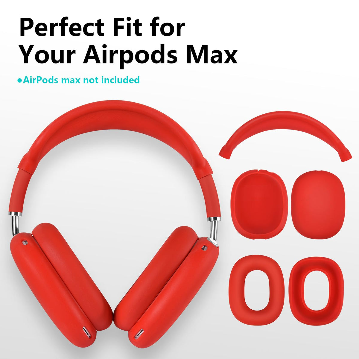 Filoto accessory pack with red branding for AirPods Max protection
