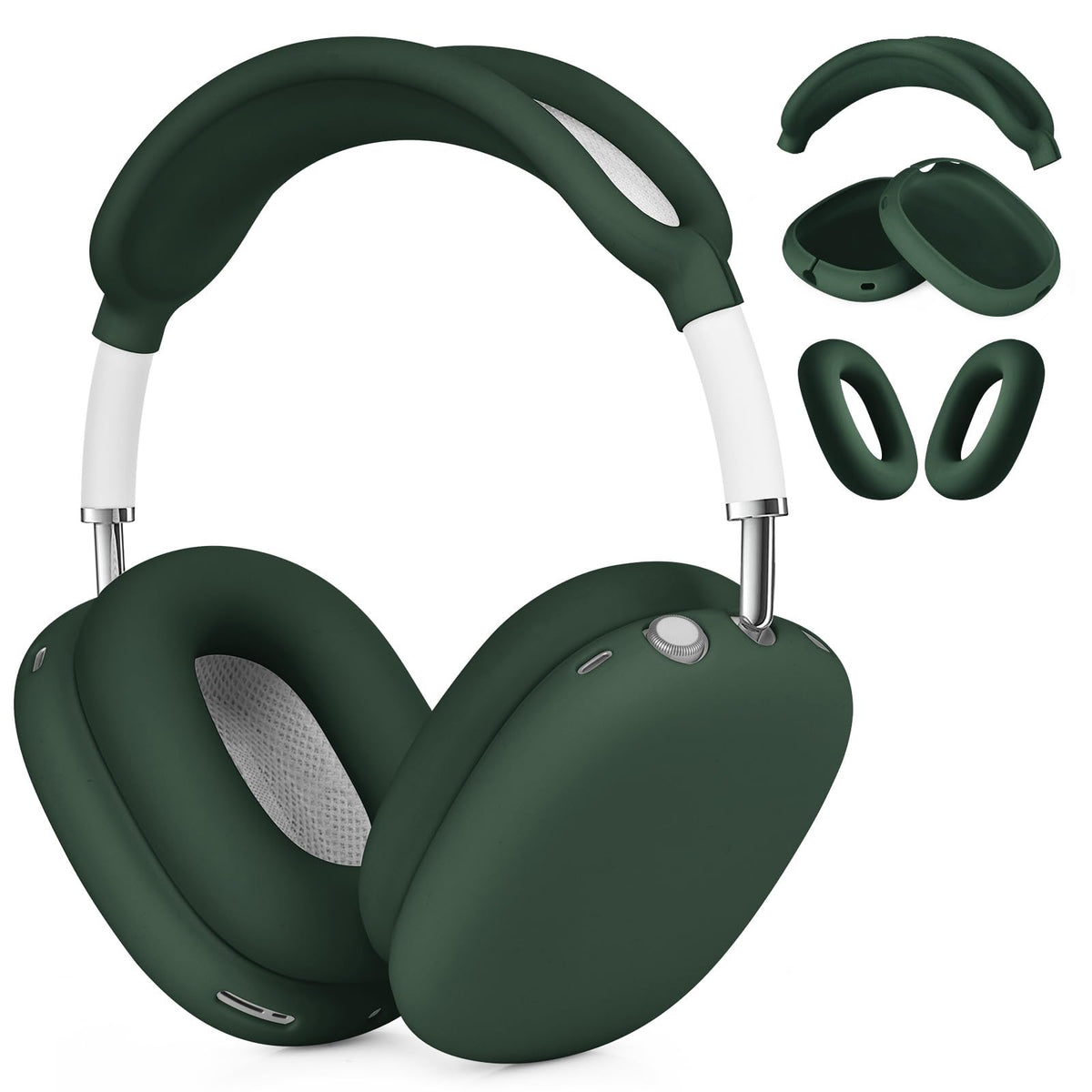 Filoto AirPods Max case in Midnight Green front view, protects against dust and scratches