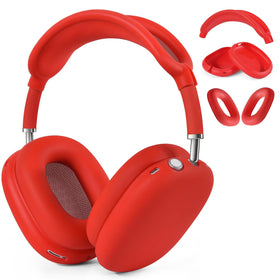 Filoto AirPods Max silicone case in red protects the headphones from dust