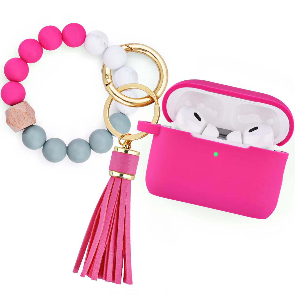 Filoto front view of fuchsia AirPods Pro 2 case showing protection and style