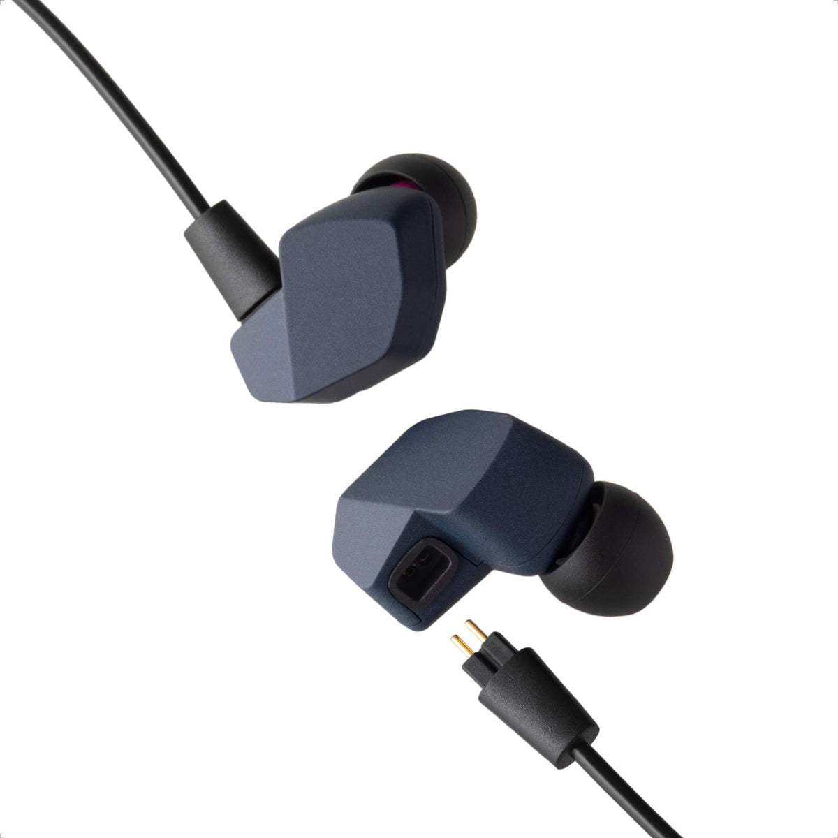 Final A4000 front view earphones showing slim, compact design for precise listening.