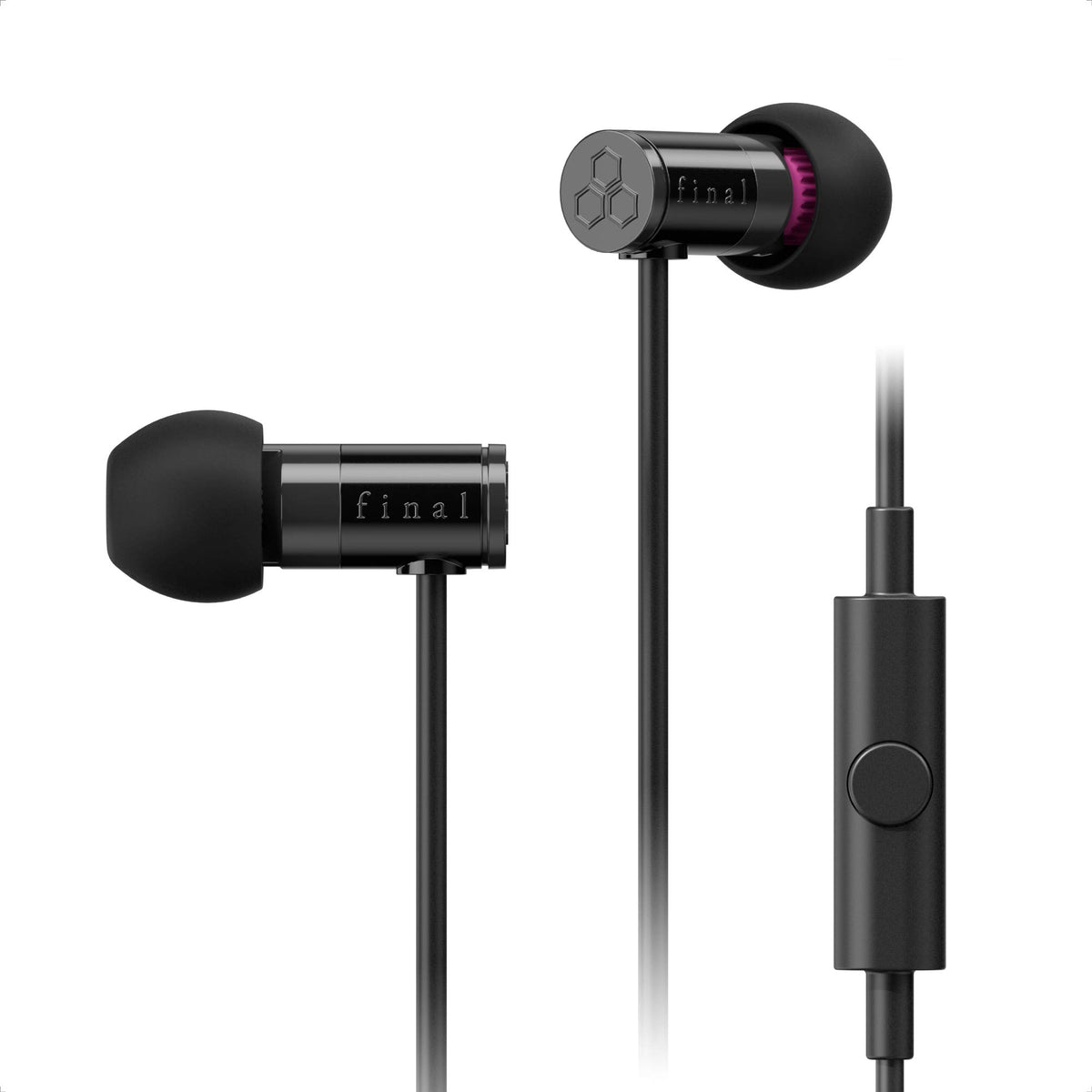 Final Audio E1000C earphones closeup showing dynamic drivers for crisp highs