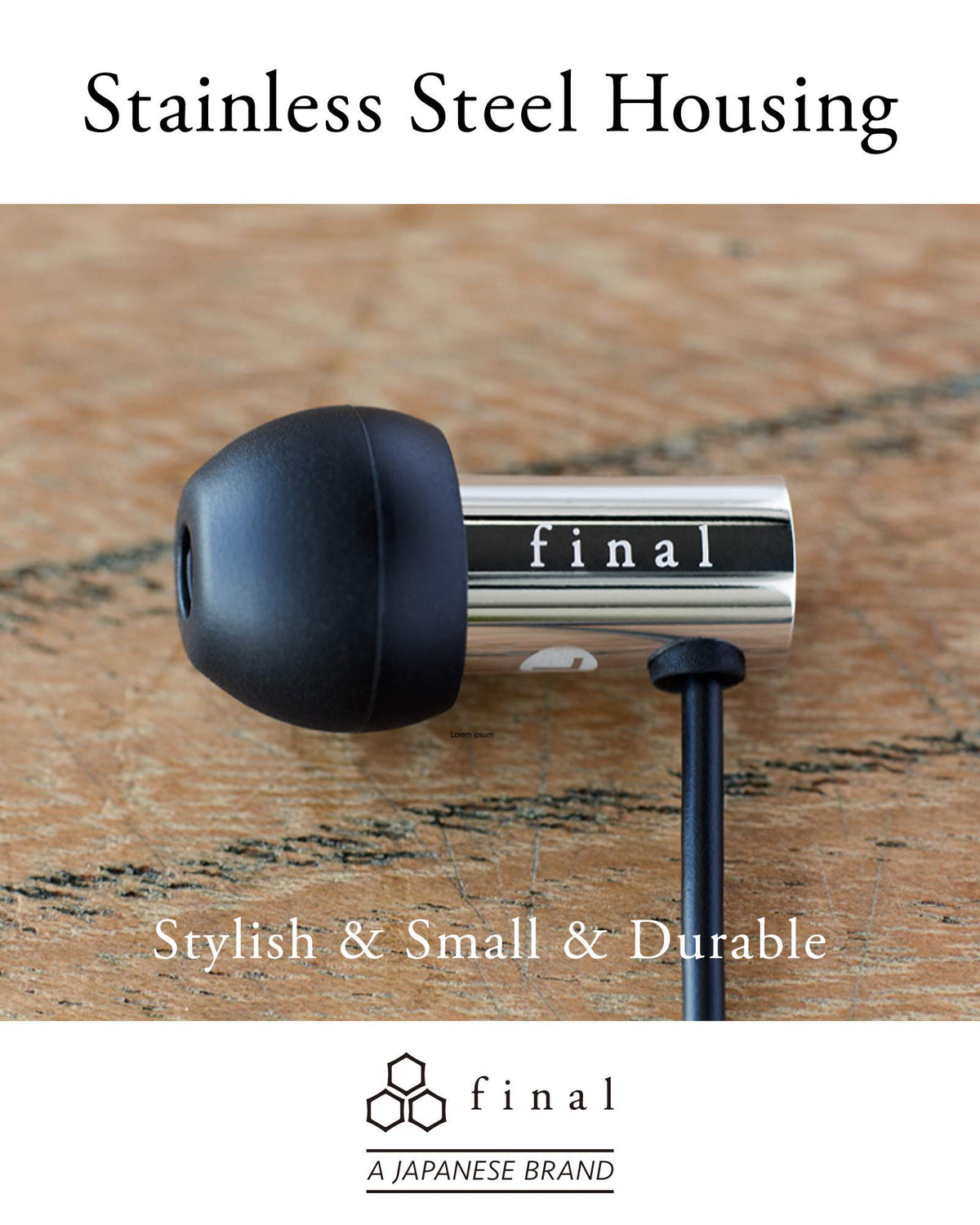 Final E3000 worn on ear in lifestyle use demonstrating secure fit and stable listening during commute