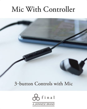 Final VR3000 proprietary eartips provide comfortable fit and effective noise isolation.