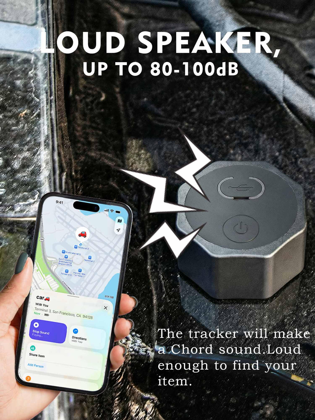 Findcard in hand size scale showing portability and easy concealment benefit