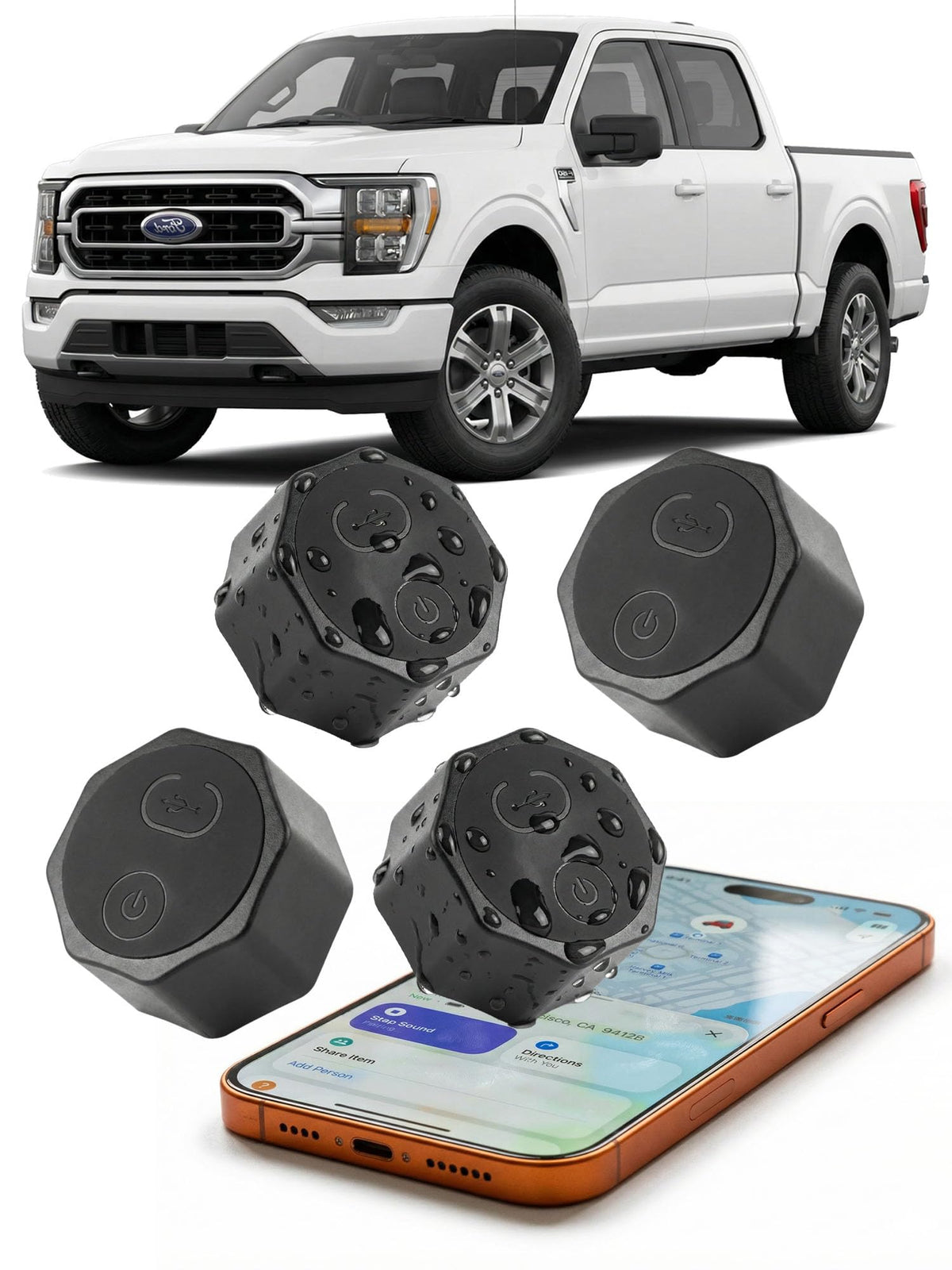 Findcard Air Tracker tag hidden magnetic mount for discreet vehicle location