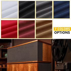 FINDUFA black mesh fabric delivers flexible acoustically transparent coverage
