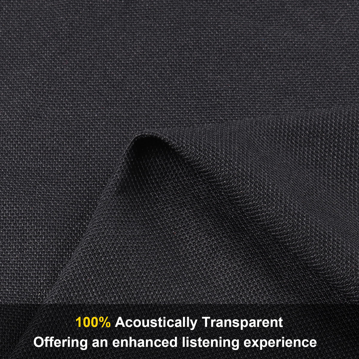 FINDUFA close-up of open braided weave showing acoustic transparency benefit