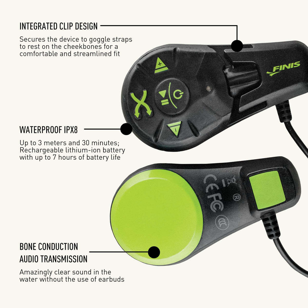 FINIS Duo with 4GB memory storing music for workouts