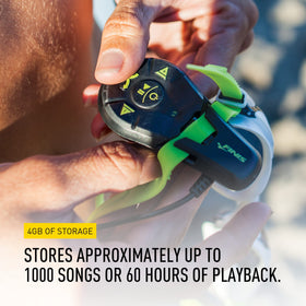 FINIS Duo supports MP3 and WMA formats for playlists