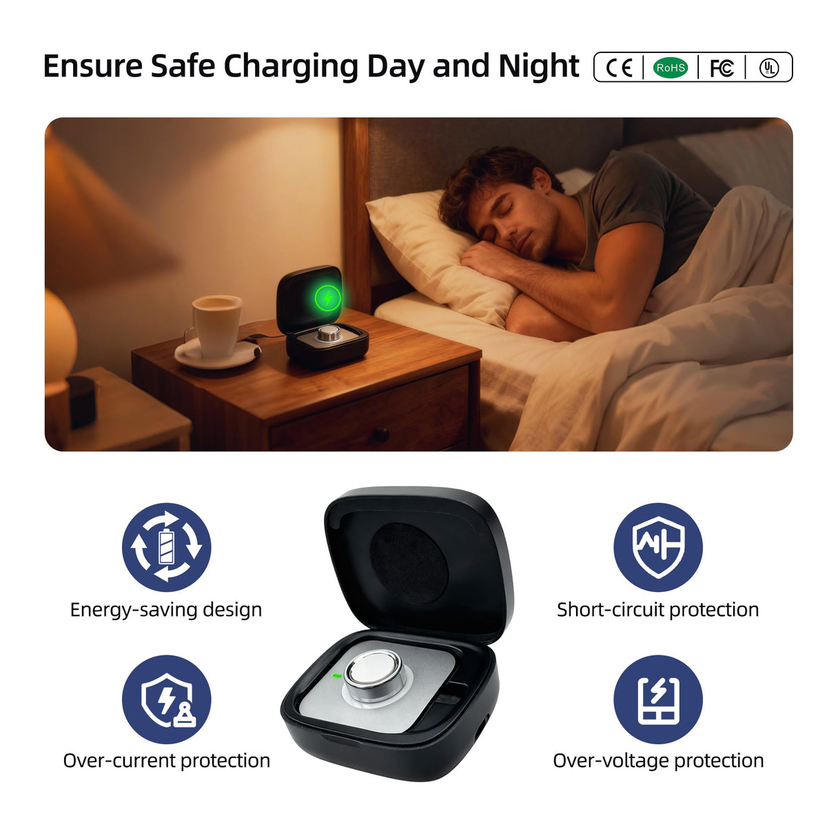 finlusri compact travel case close-up emphasizes the 1000mAh capacity