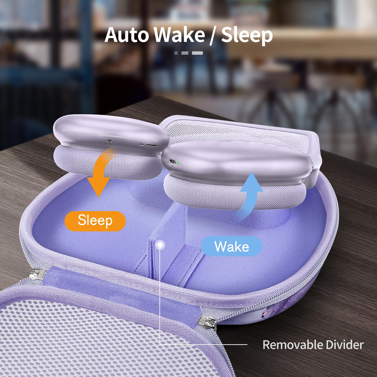 FINTIE AirPods Max case auto wake/sleep feature keeps battery ready