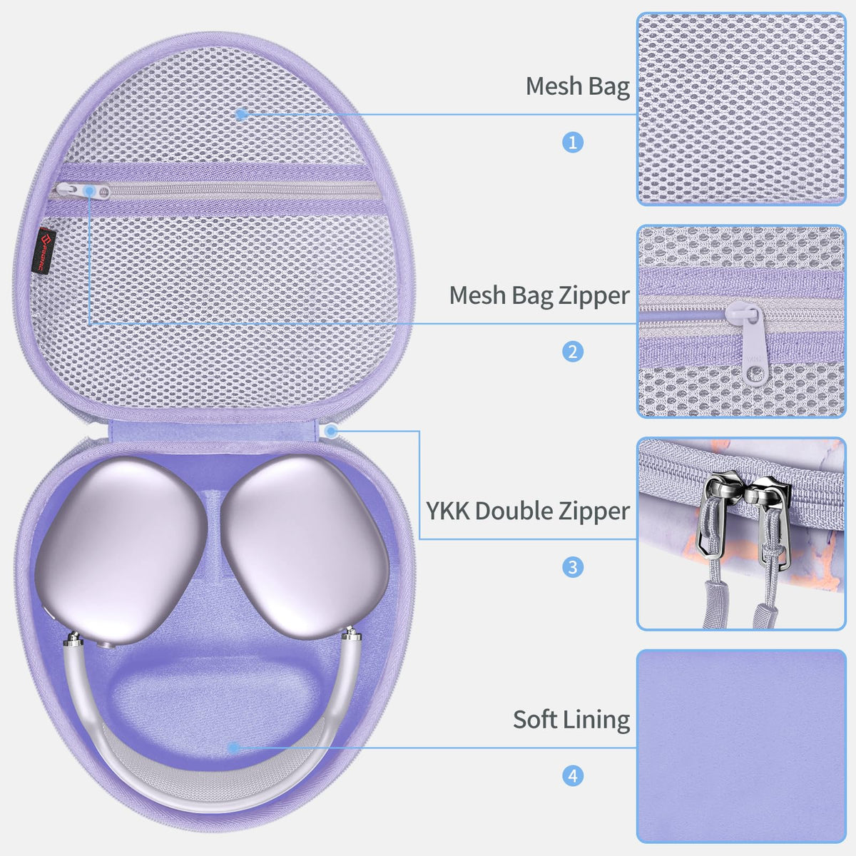 FINTIE AirPods Max case rugged EVA shell guards against drops