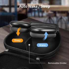 FINTIE AirPods Max case opened shows organized interior space