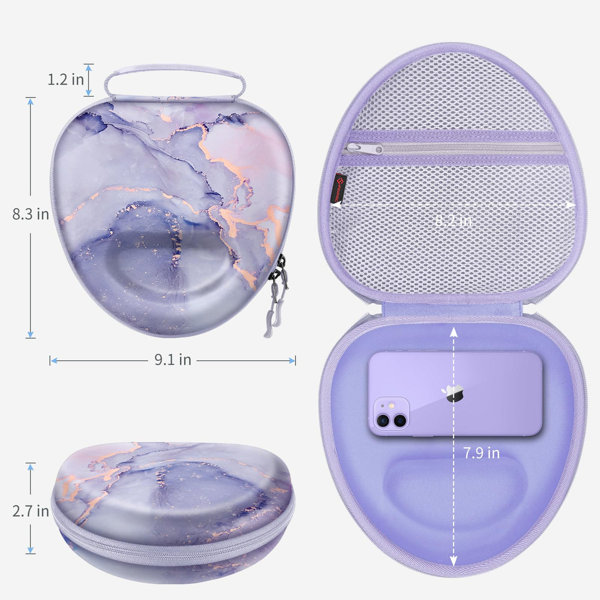 FINTIE AirPods Max case lightweight design with reinforced handle
