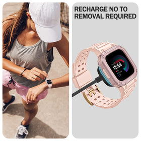 FINTIE Versa Lite pink sand case with snap-on installation.