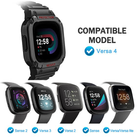 FINTIE band case Versa 3 side profile, secure fit during activities.