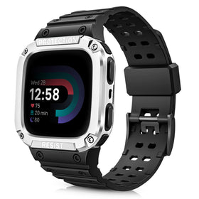 FINTIE band-case on the wrist for Versa 4, rugged protection.