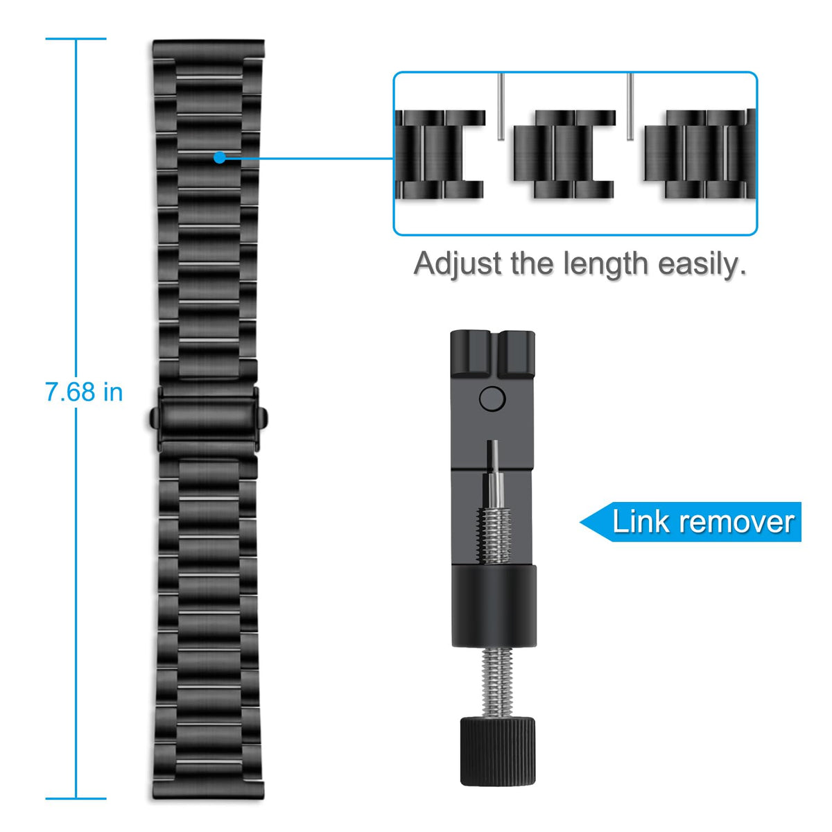 FINTIE side profile of black band showing slim profile and comfort