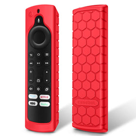 FINTIE anti-slip silicone case for Fire TV remote offering secure grip.