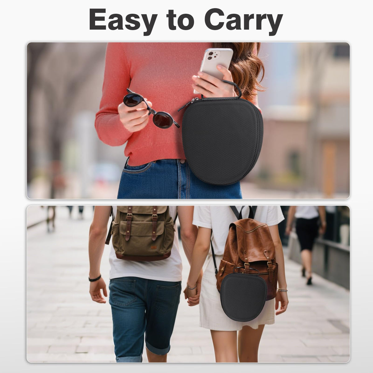 FINTIE interior-compartment case showing organized space for headphones and accessories