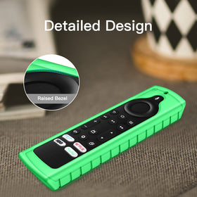 FINTIE Fire TV remote case green glow emphasizes anti-slip texture