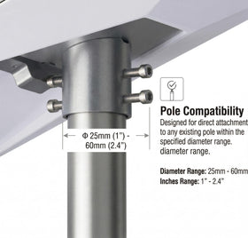 Fiocko Starlink Gen3 pole attachment hardware enabling quick installation.