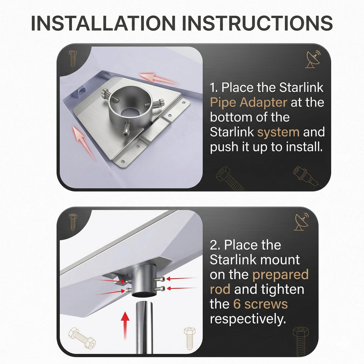 Fiocko Starlink Gen3 sturdy pole mount ready for outdoor use.