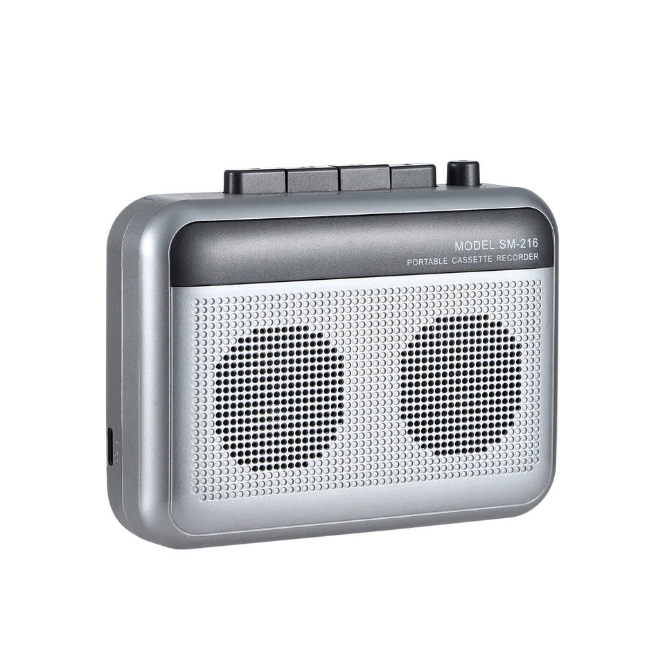 FIOLEES cassette player with Bluetooth for wireless listening on headphones.