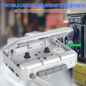 FIOLEES cassette player featuring compact size for travel and on-the-go use.