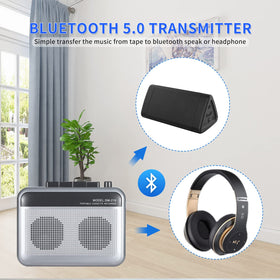 FIOLEES cassette player with built-in dual speakers for shared listening.