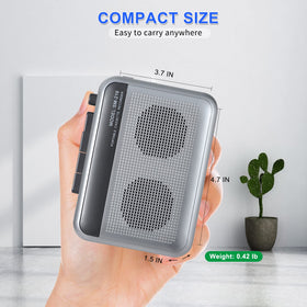 FIOLEES cassette player powered by AC adapter or AA batteries for versatile use.