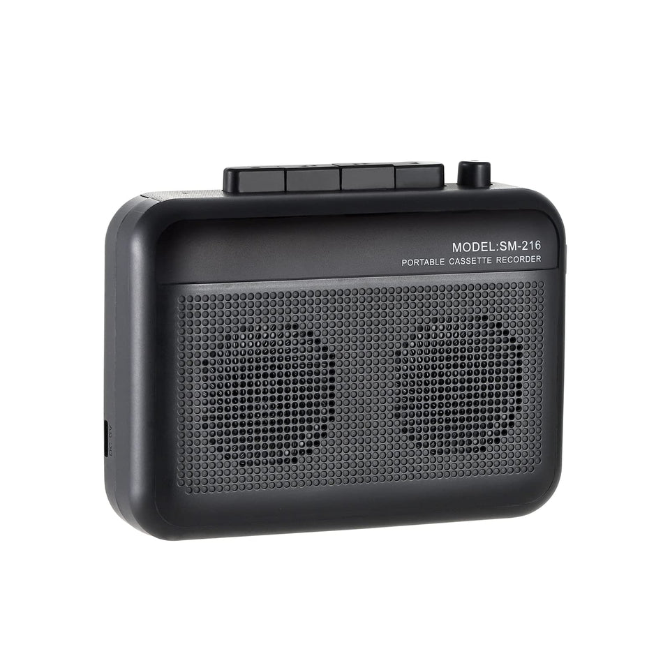 FIOLEES front view showing cassette door and built-in speakers for easy playback