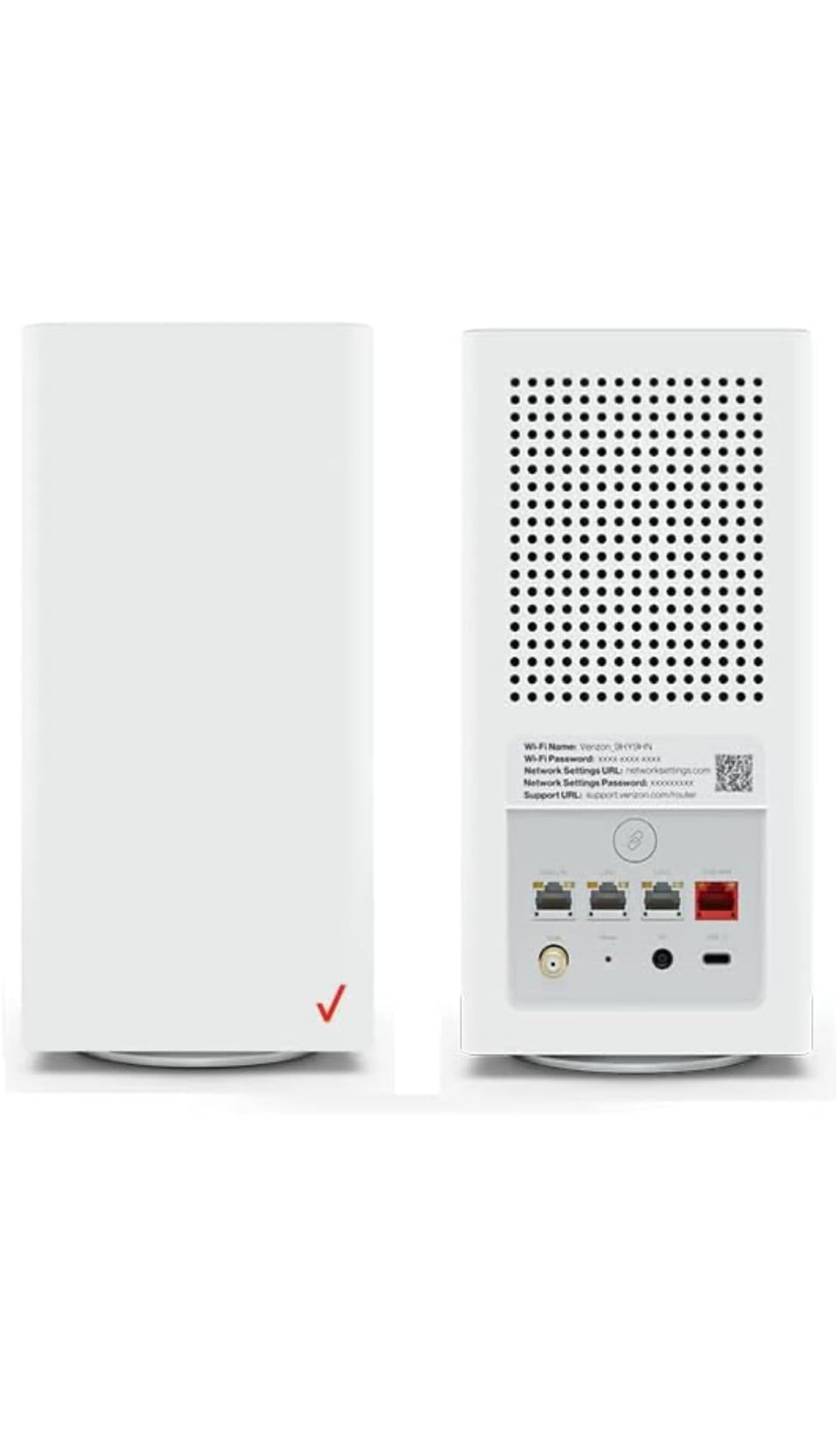 FIOS CR1000 router front view with sleek design for easy setup.