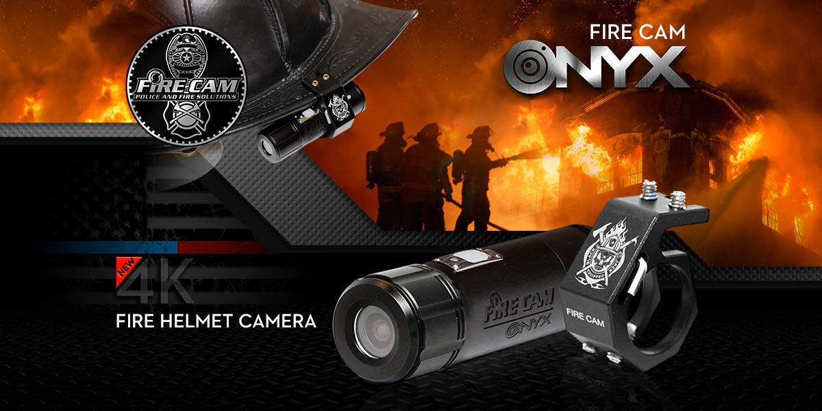 Fire Cam Onyx 4K mounted on helmet shows secure action-ready mounting