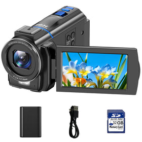 FIREFOTO 4K camcorder front view for crisp travel-ready video
