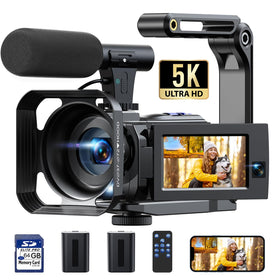 FIREFOTO 5K camcorder front view for immersive vlogs and sharp storytelling