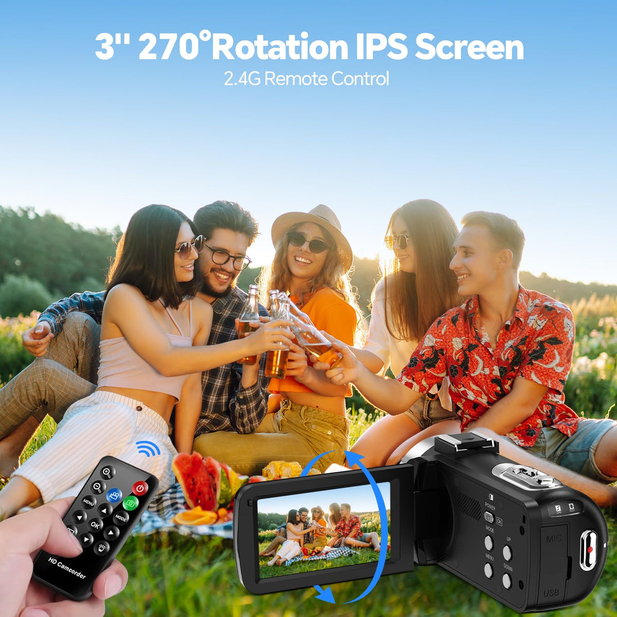 FireFoto camcorder two-battery bundle supports longer shoots.