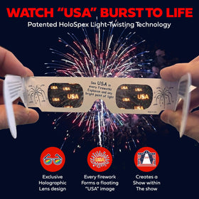 Fireworks display becomes immersive with holographic effects from HoloSpex glasses.
