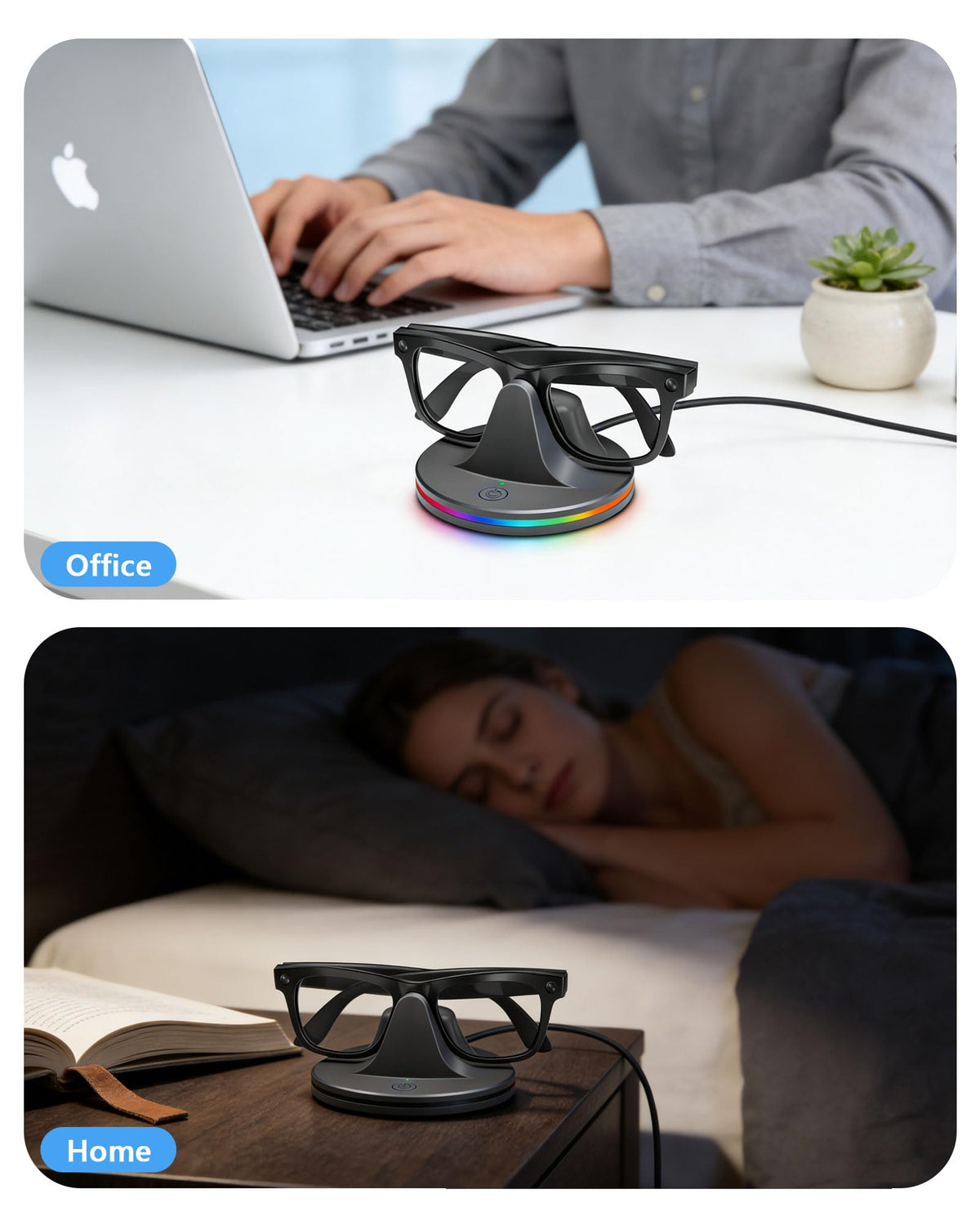 Weighted non-slip base keeps the station steady on busy desks.