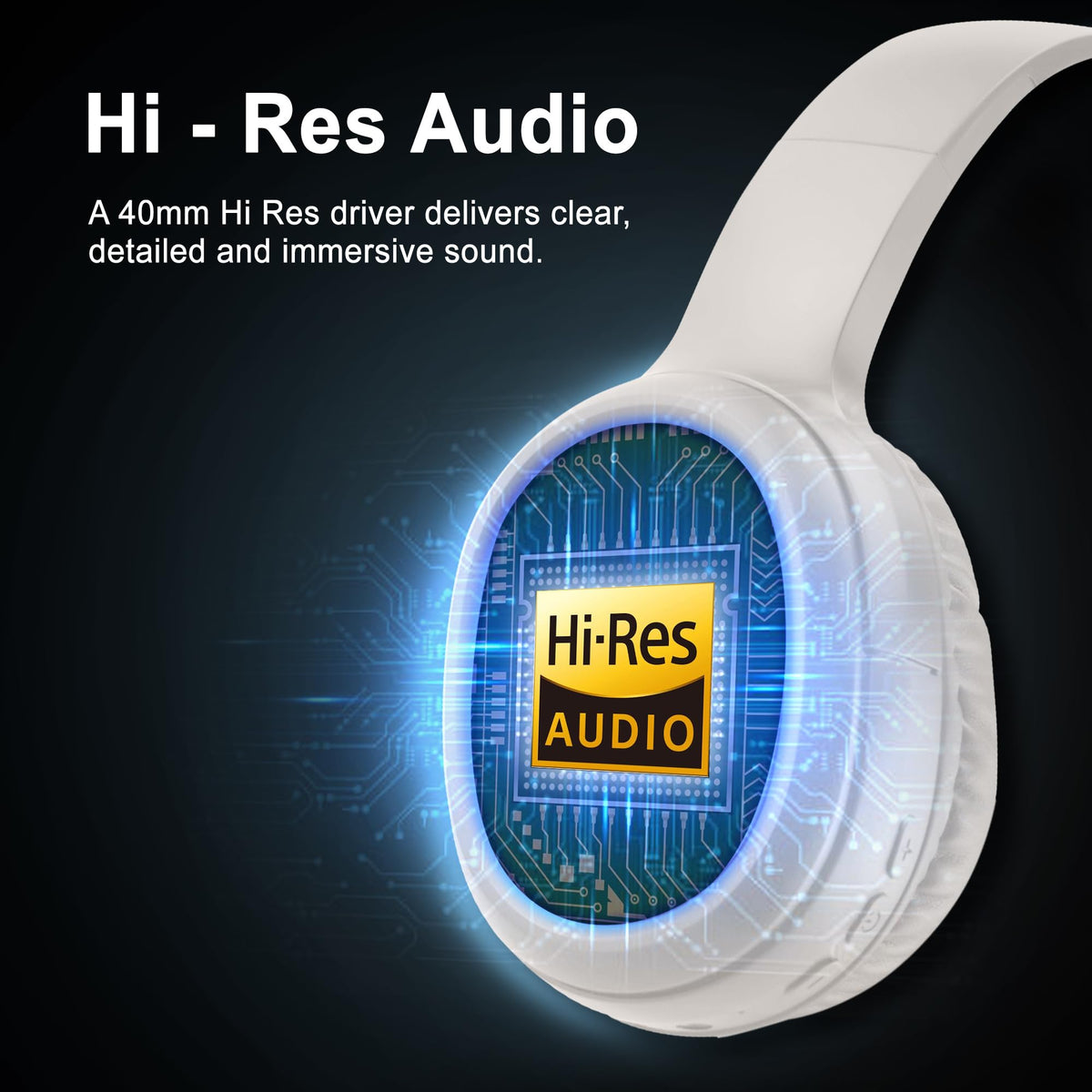 40 mm driver configuration inside Fisher ANC headphones for rich sound