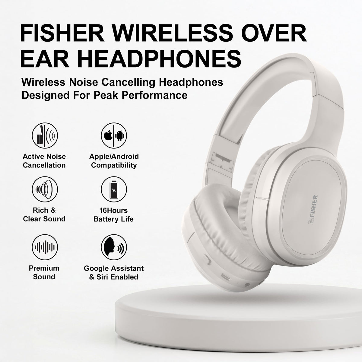 Fisher ANC headphones with accessible control buttons for quick adjustments
