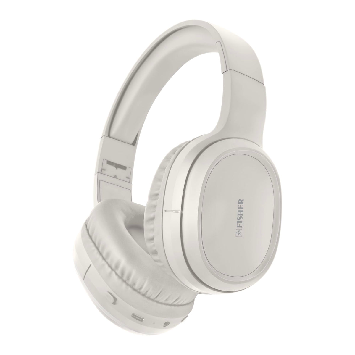 Fisher ANC headphones in a protective case for travel and storage
