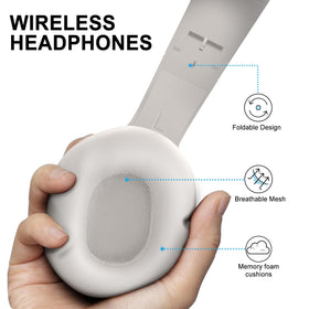Close up of memory foam ear cups on Fisher ANC headphones for comfort