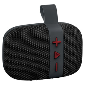 fisher front packaging showing compact speaker and branding, convenient portability